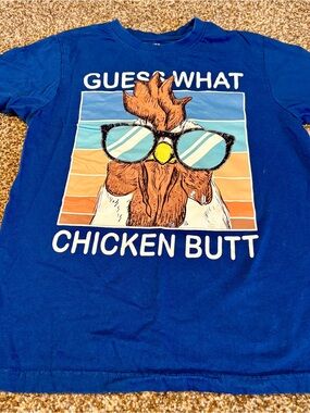 District Blue 'Guess What Chicken Butt' Graphic Tee